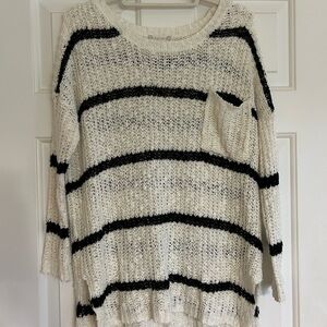 Altar'd State Black and White Striped Sweater